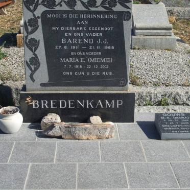 BREDENKAMP Barend J.J. 1911-1968 &amp; Maria E. 1918-2002 :: GOUWS M.E. 1942-2003