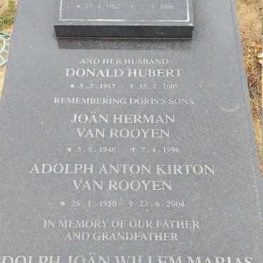 CAPP Donald Hubert 1917-2005 &amp; Theodore Hortense Doris VAN ROOYEN nee KIRTON 1927-2009