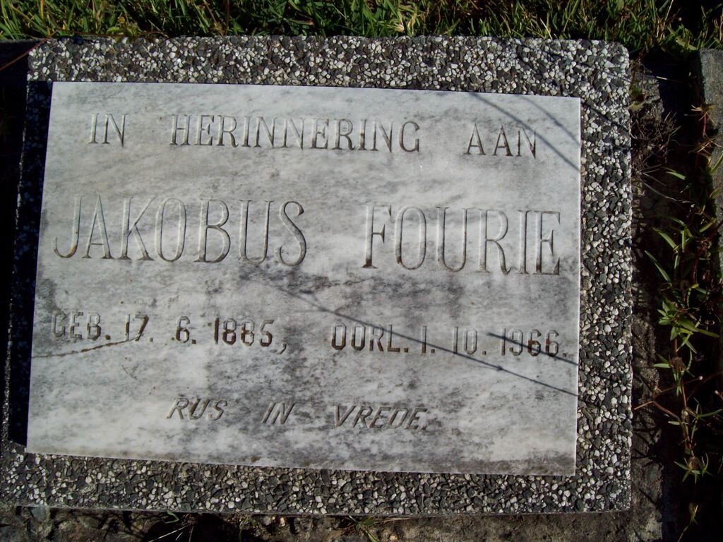 FOURIE Jacobus 1885-1966