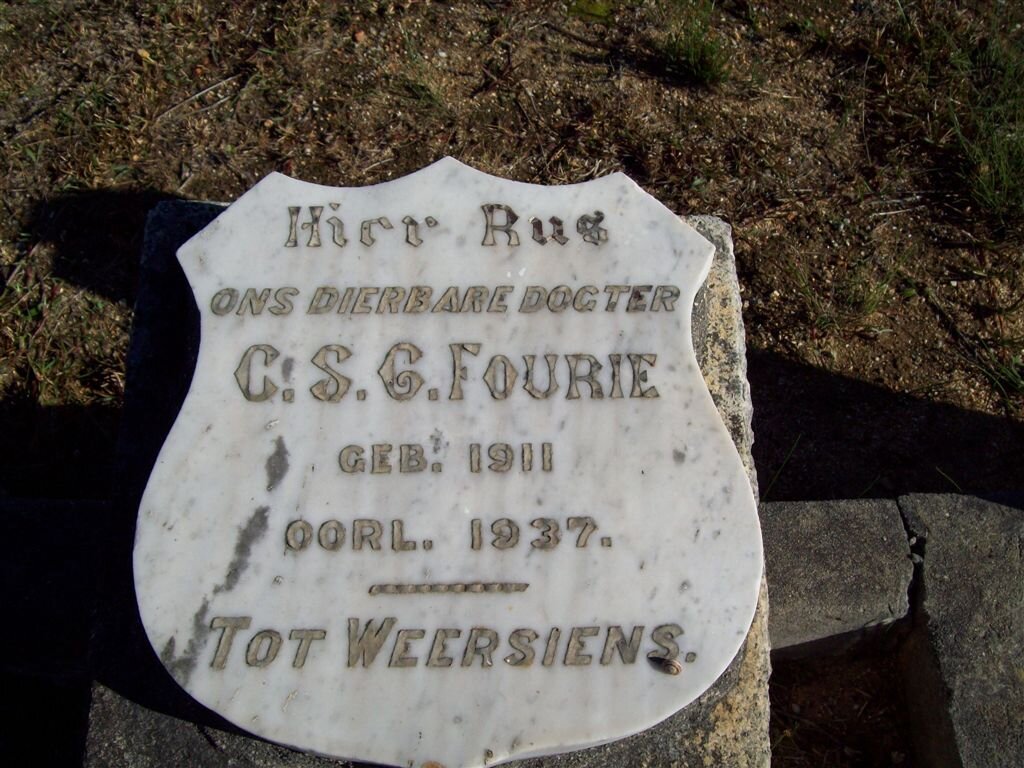 FOURIE C.S.G. 1911-1937