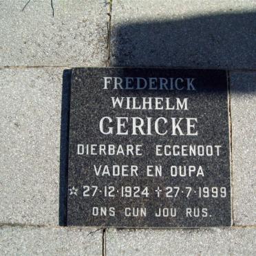 GERICKE Frederick Wilhelm 1924-1998