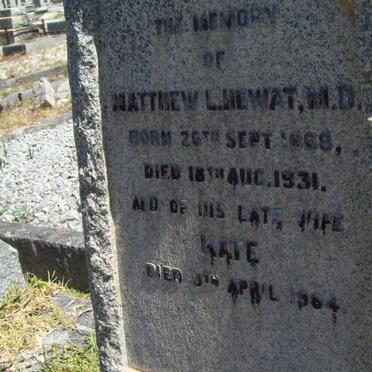HEWAT Matthew 1868-1931 &amp; Kate -1964