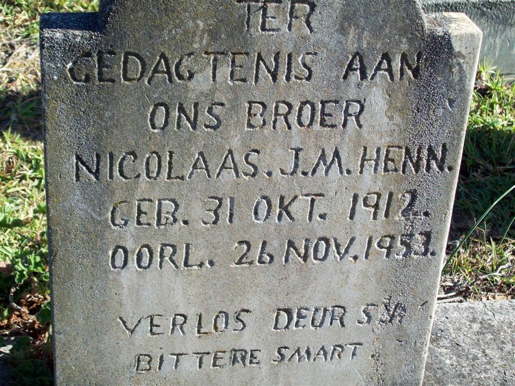 HENN Nicolaas J.M. 1912-1953