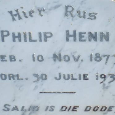 HENN Philip 1873-1936