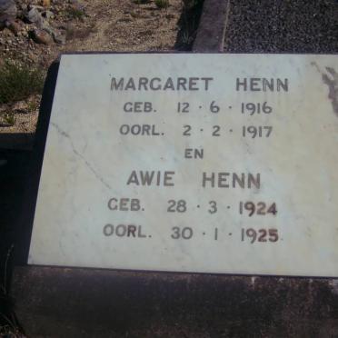 HENN Margaret 1916-1917 :: HENN Awie 1924-1925