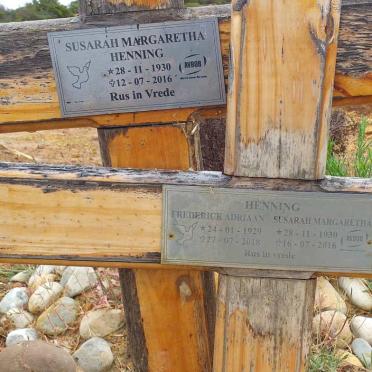 HENNING Frederick Adriaan 1929-2018 &amp; Susara Margaretha 1930-2016