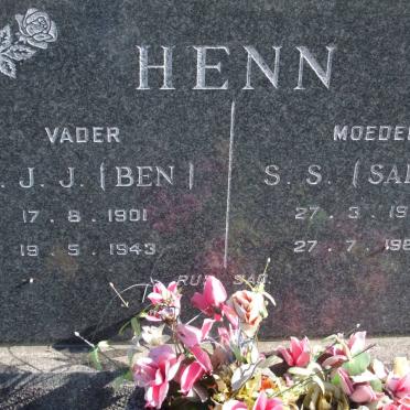 HENN B.J.J. 1901-1943 &amp; S.S. 1903-1968
