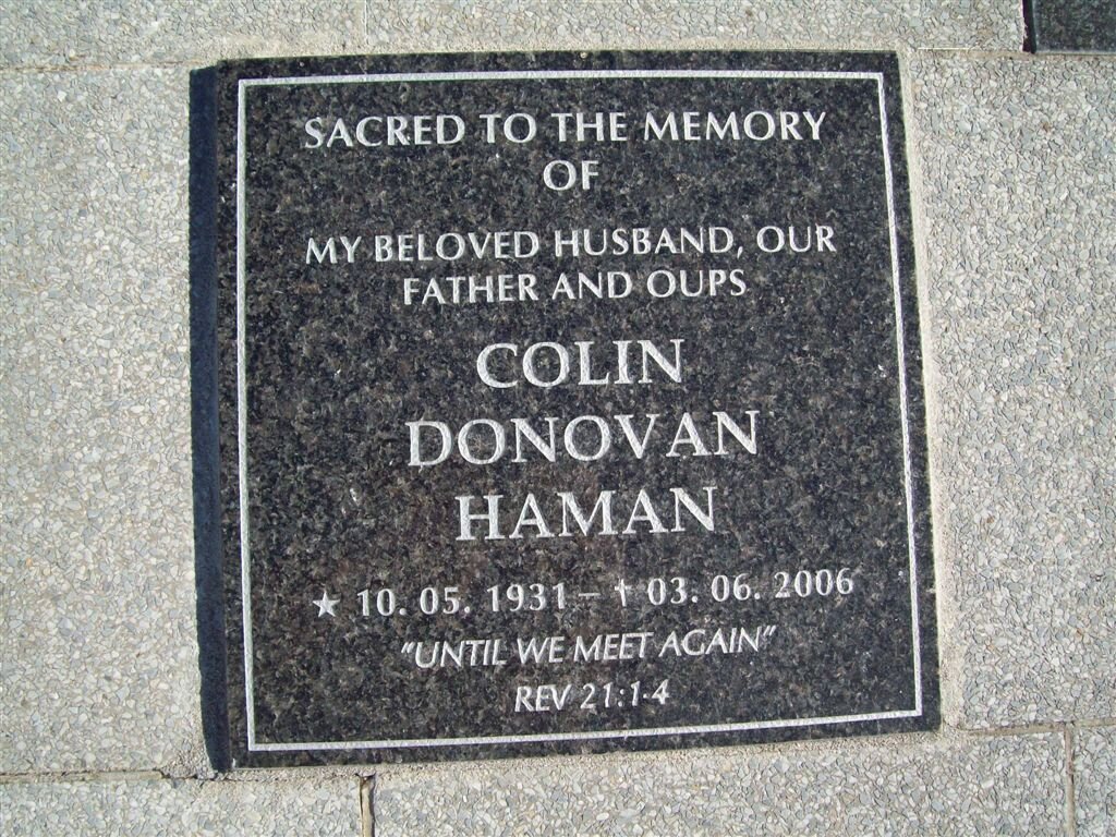 HAMAN Colin Donovan 1931-2006