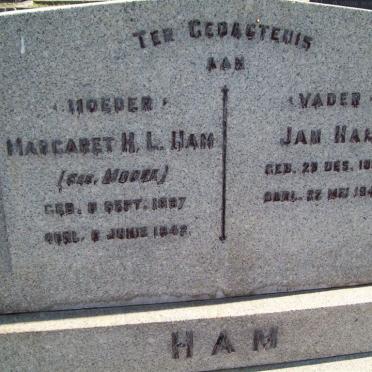 HAM Jan 1863-1942 &amp; Margaret H.L. MOORE 1887-1942
