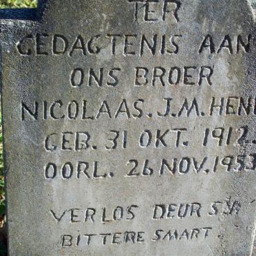 HENN Nicolaas J.M. 1912-1953