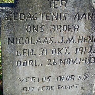 HENN Nicolaas J.M. 1912-1953