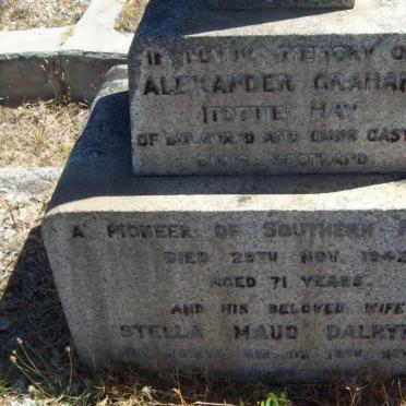 HAY Alexander Graham -1942 &amp; Stella Maud Dalrymple -1957