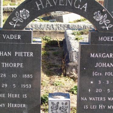 HAVENGA Johan Pieter Thorpe 1885-1953 &amp; Margaretha Johanna FOURIE 1886-1938