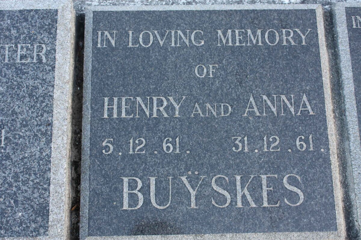 BUYSKES Henry -1961 &amp; Anna -1961