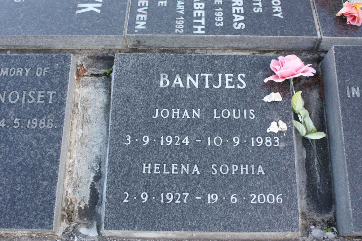 BANTJES Johan Louis 1924-1983 &amp; Helena Sophia 1927-2006
