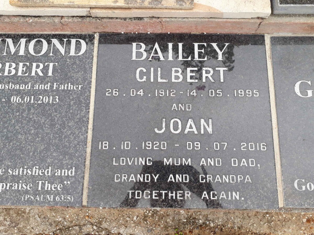 BAILEY Gilbert 1912-1995 &amp; Joan 1920-2016