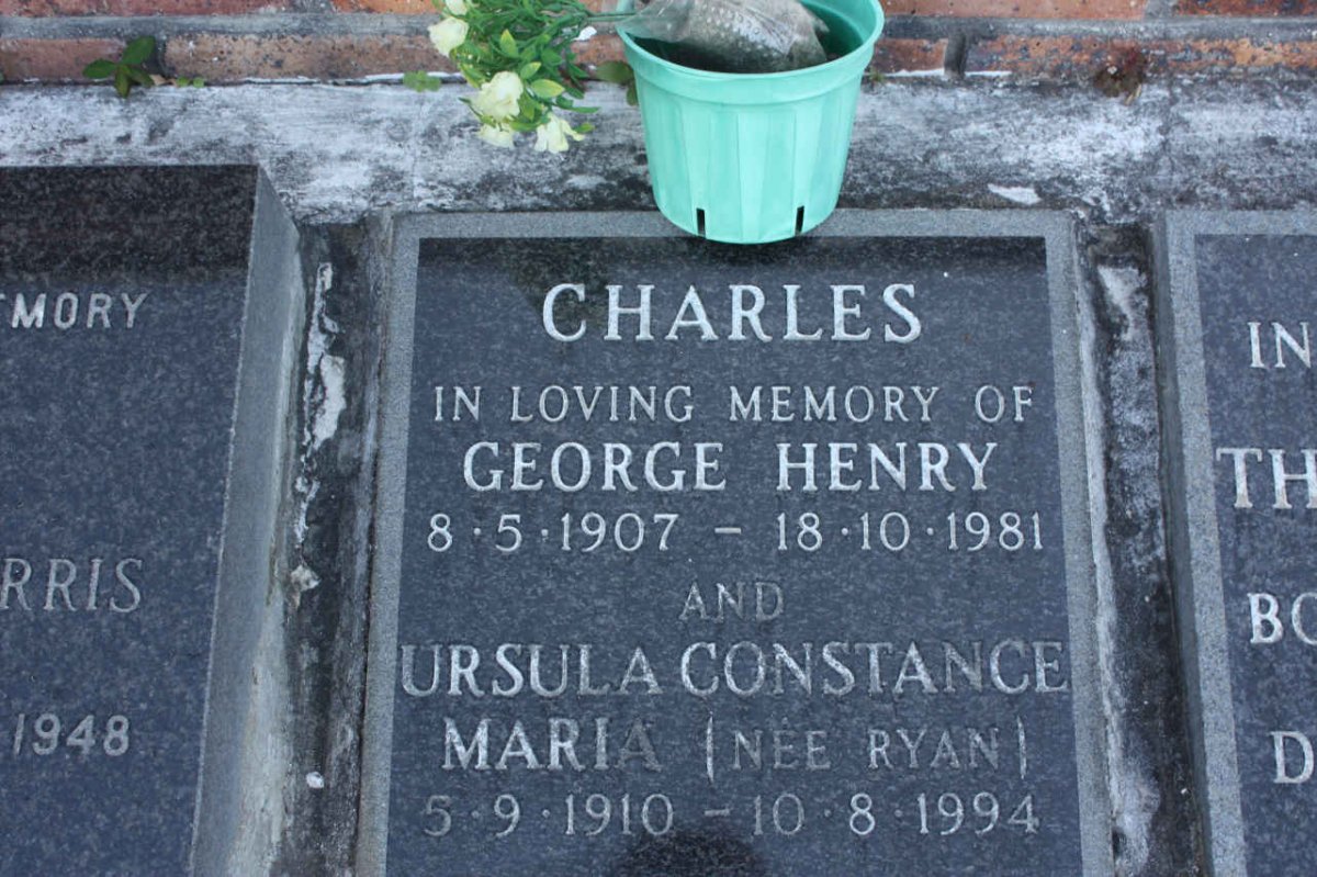 CHARLES George Henry 1907-1981 &amp; Ursula Constance Maria RYAN 1910-1994