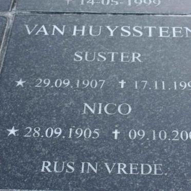 HUYSSTEEN Nico, van 1905-2000 &amp; Suster 1907-1998