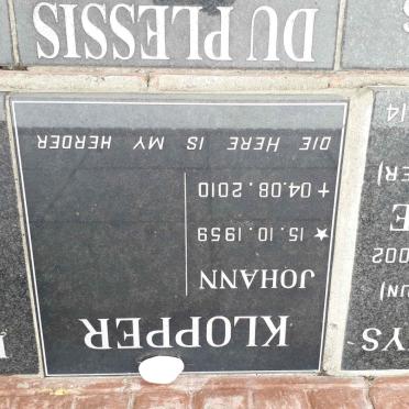 KLOPPER Johann 1959-2010