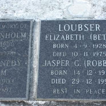 LOUBSER Jasper G. 1911-1995 &amp; Elizabeth 1928-1975
