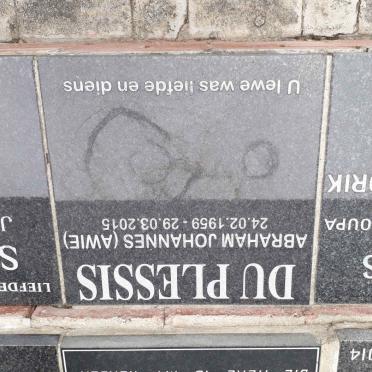 PLESSIS Abraham Johannes, du 1959-2015