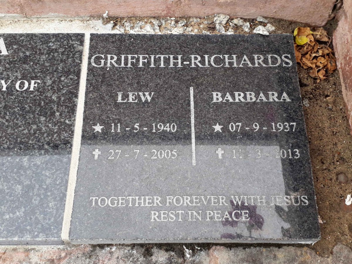 RICHARDS Lew, GRIFFITH 1940-2005 &amp; Barbara 1937-2013