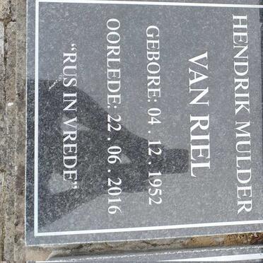 RIEL Hendrik Mulder, van 1952-2016