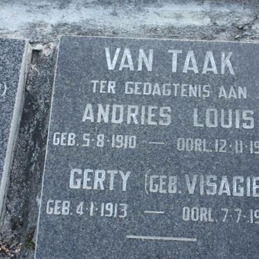 TAAK Andries Louis, van 1910-1985 &amp; Gerty VISAGIE 1913-1998