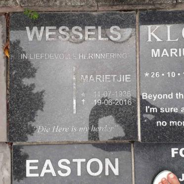 WESSELS Marietjie 1936-2016