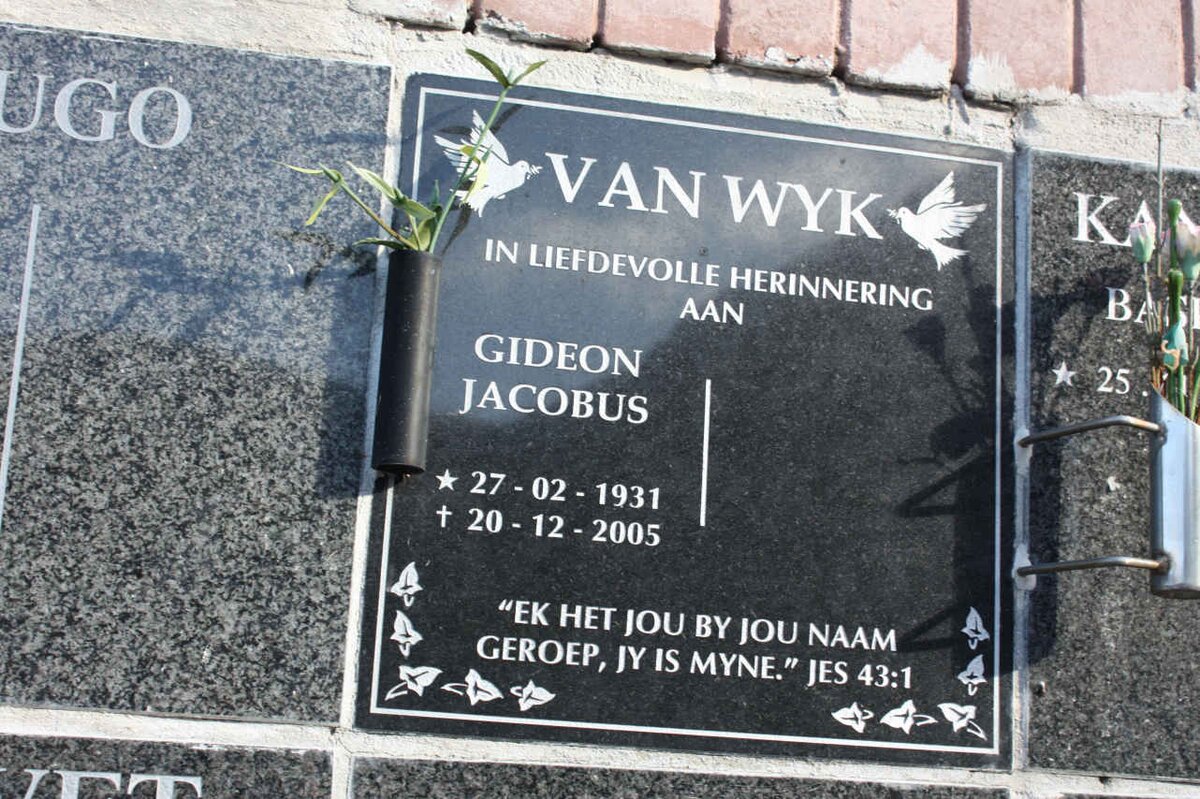 WYK Gideon Jacobus, van 1931-2005