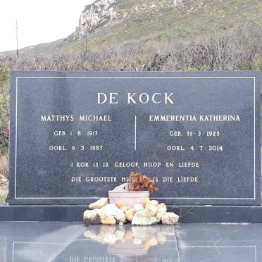 KOCK Matthys Michael, de 1913-1987 &amp; Emmerentia Katherina 1925-2014