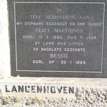 LANGENHOVEN Eliza Marthinus -1960 &amp; Bessie -1969