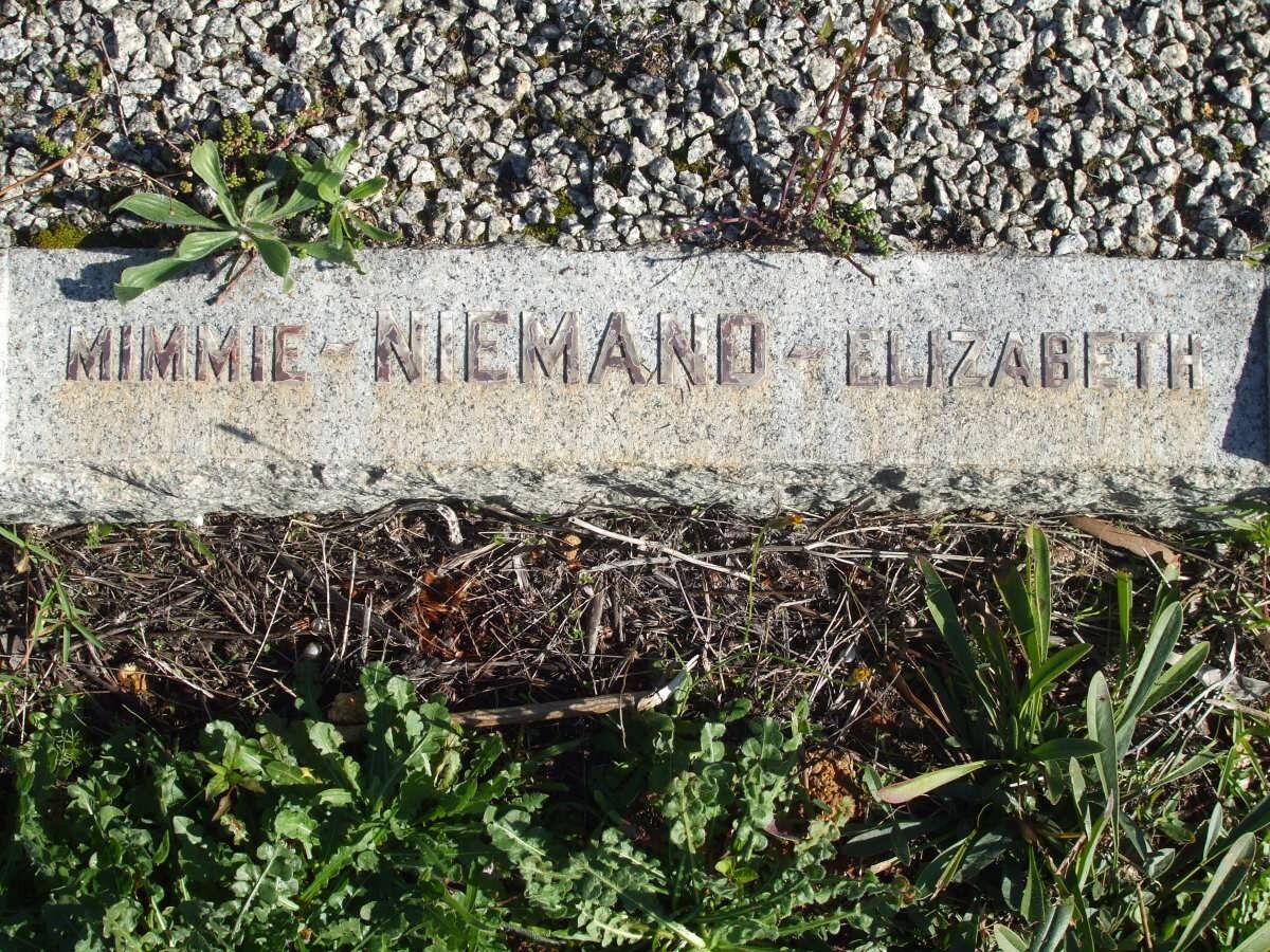 NIEMAND Mimmie Elizabeth
