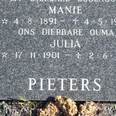 PIETERS Manie 1891-1980 &amp; Julia 1901-1981