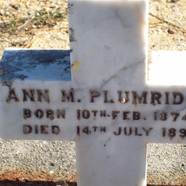 PLUMRIDGE Ann M. 1874-1897