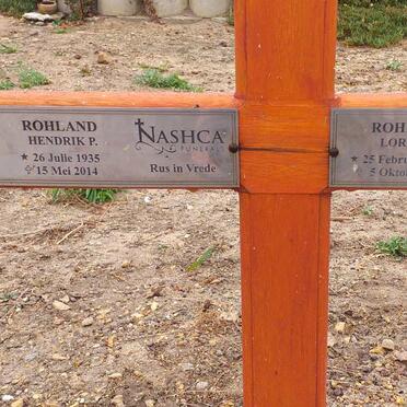 ROHLAND Hendrik P. 1935-2014 &amp; Lorna L. 1944-2019