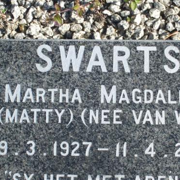 SWARTS Martha Magdalena nee VAN WYK 1927-2003