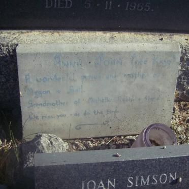 SIMSON Anne Joan nee KING 1925-1982