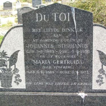TOIT Johannes Stephanus, du 1889-1956 &amp; Maria Gertruida STOFBERG 1889-1973