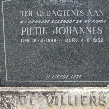 VILLIERS Pietie Johannes 1899-1952