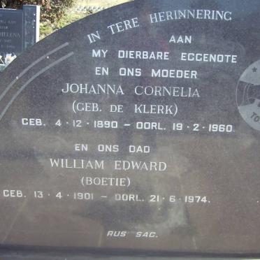 WARRINGTON William Edward 1901-1974 &amp; Johanna Cornelia DE KLERK 1890-1960