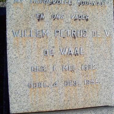 WAAL Willem Petrus de V., de 1892-1955
