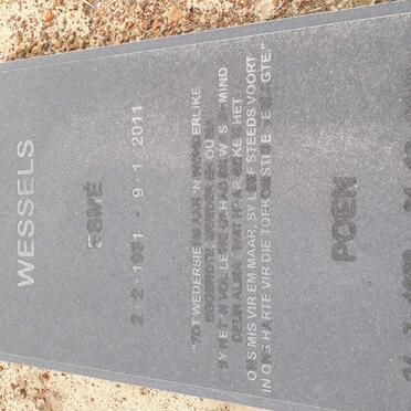 WESSELS Poen 1928-2018 &amp; Esme 1931-2011