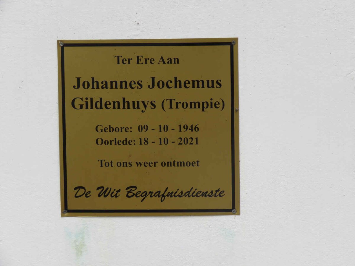GILDENHUYS Johannes Jochemus 1946-2021