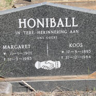HONIBALL Koos 1895-1984 &amp; Margaret 1901-1985
