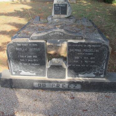 PREEZ Nicolaas Jacobus, du 1895-1973 &amp; Salmina Magdelena DU PLESSIS 1897-1961