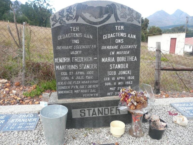 STANDER Hendrik Frederick Marthunis 1902-1962 &amp; Maria Dorethea JONCK 1906-1983