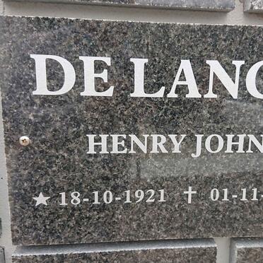 LANGE Henry John, de 1921-2017