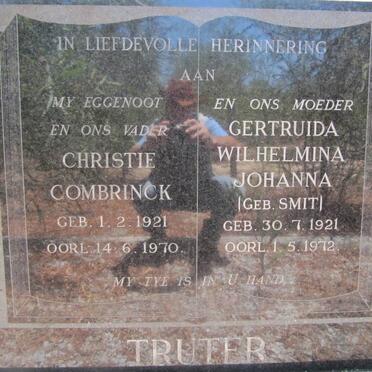TRUTER Christie Combrinck 1921-1970 &amp; Gertruida Wilhelmina Johanna SMIT 1921-1972