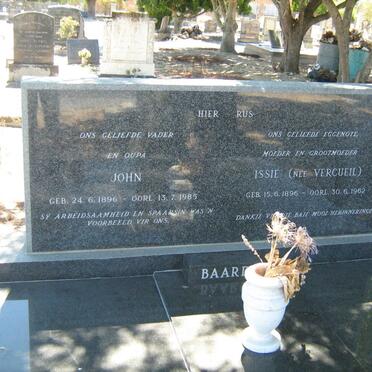 BAARD John 1896-1985 &amp; Issie VERCUEIL 1896-1962